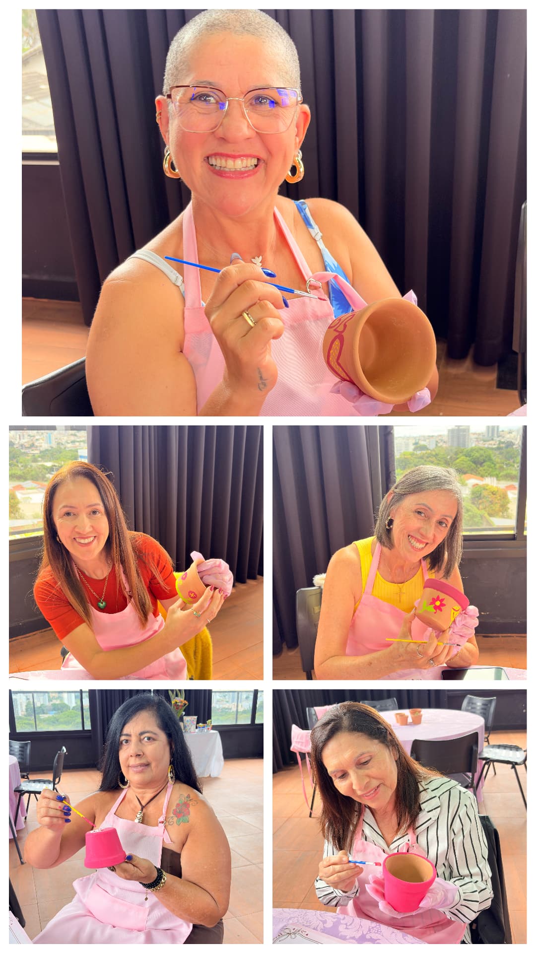 Mulheres pintando vasos