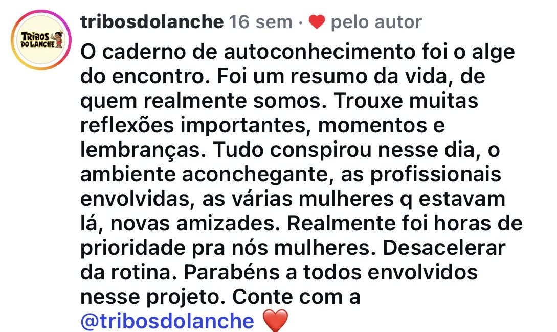 Depoimento real de participante 6