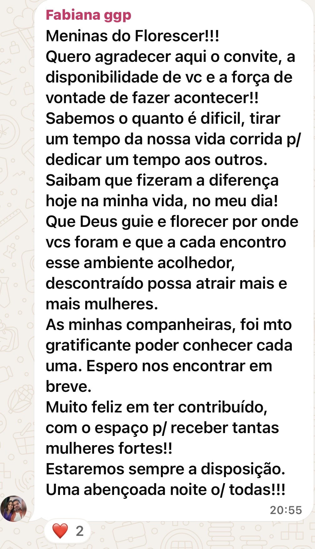 Depoimento real de participante 2